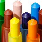 Deli Twistable Crayon Round Barrel, Full Length, 12 Colors, Smooth & Non-Toxic