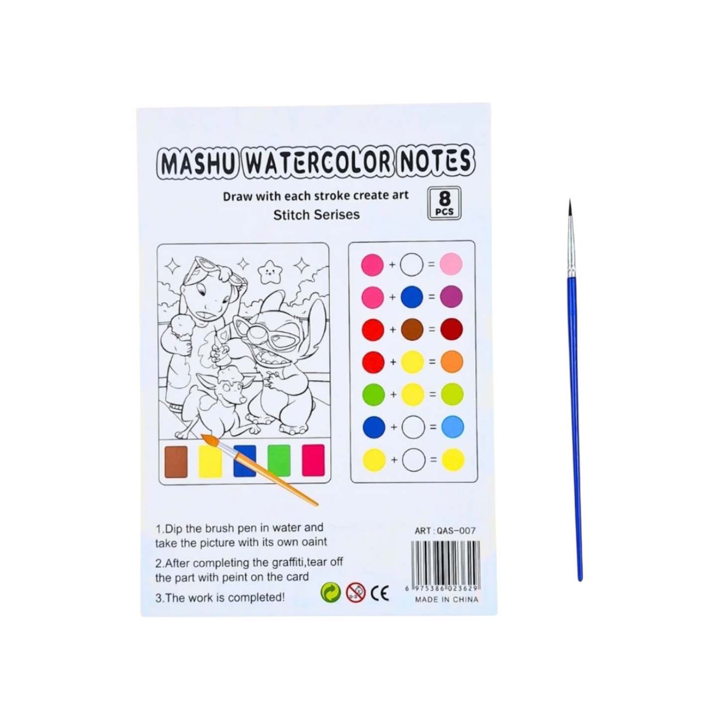 Paint With Watercolor Notebook 8 PCS - Designed For Children