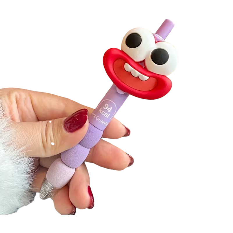 Cartoon Character Gel Pen with Big Eyes & Mouth Design - 1 Pen