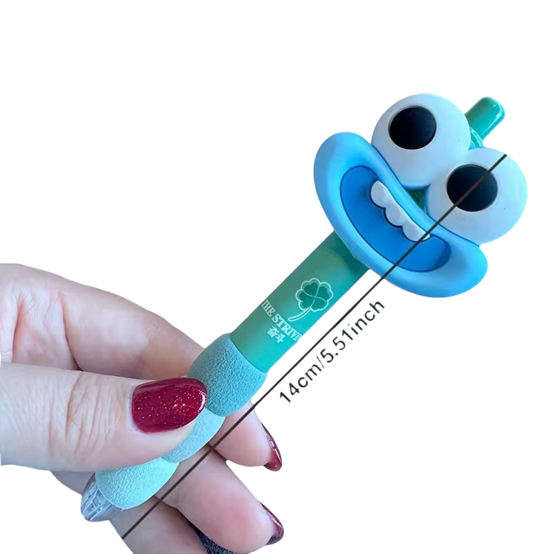 Cartoon Character Gel Pen with Big Eyes & Mouth Design - 1 Pen