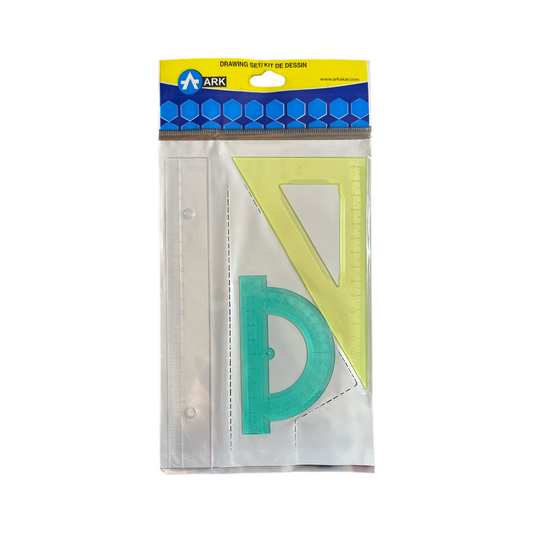 Engineering Set  Ark 3 Pcs Ruler 20 Cm  Protractor Triangle