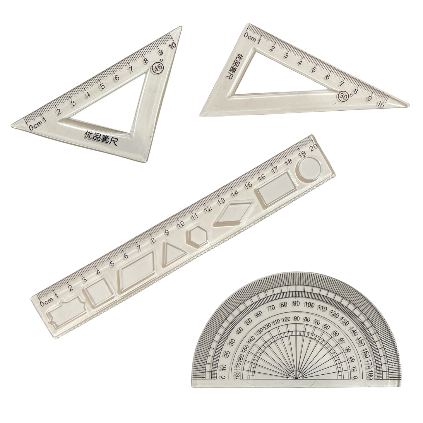 1/4pcs Disney Stitch Clear 4 Pieces Ruler Set