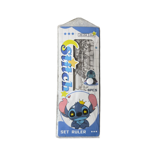 1/4pcs Disney Stitch Clear 4 Pieces Ruler Set