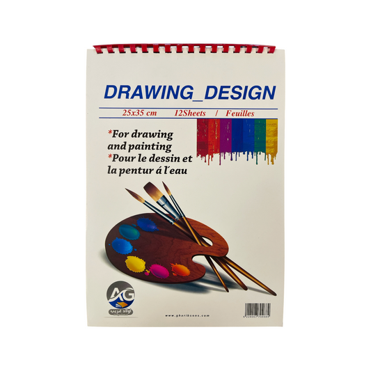 White Sketch Spiral 12 Sheets 180g 25*35cm