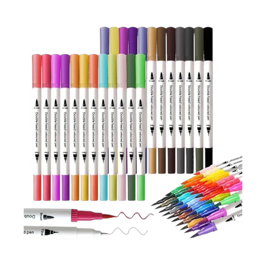 ArtBeek Dual Tip Brush Marker Pens Watercolor Markers Dual Tips for Adult Kids Coloring Markers (24)