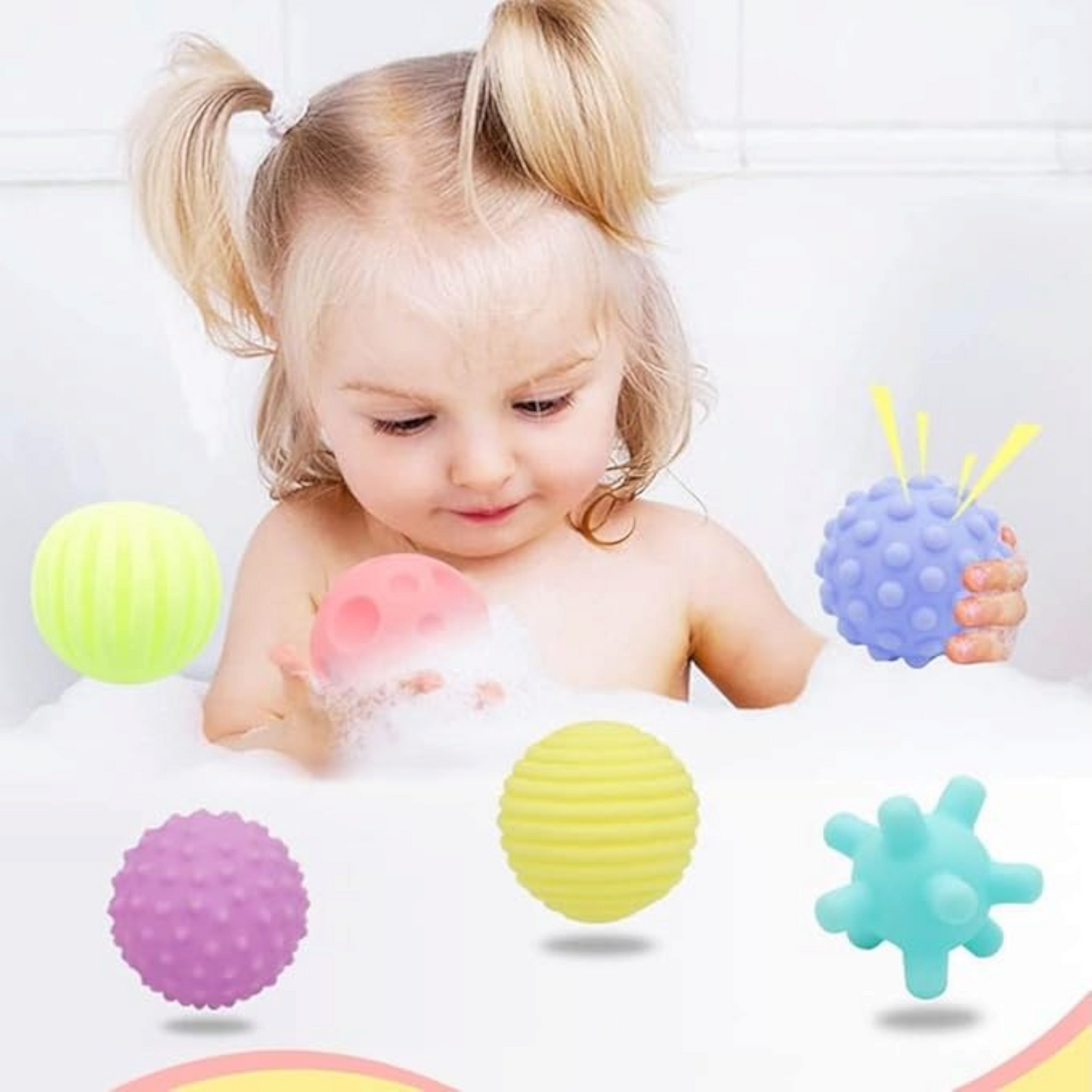 Squeeze Ball Toys 18+ Months for Toddlers 1-3, Bath Toy