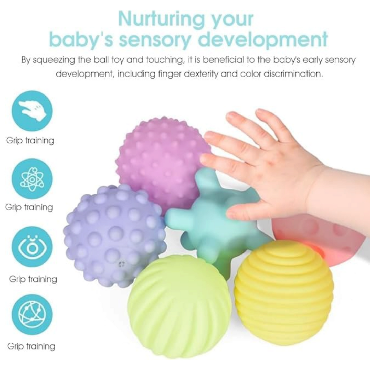 Squeeze Ball Toys 18+ Months for Toddlers 1-3, Bath Toy