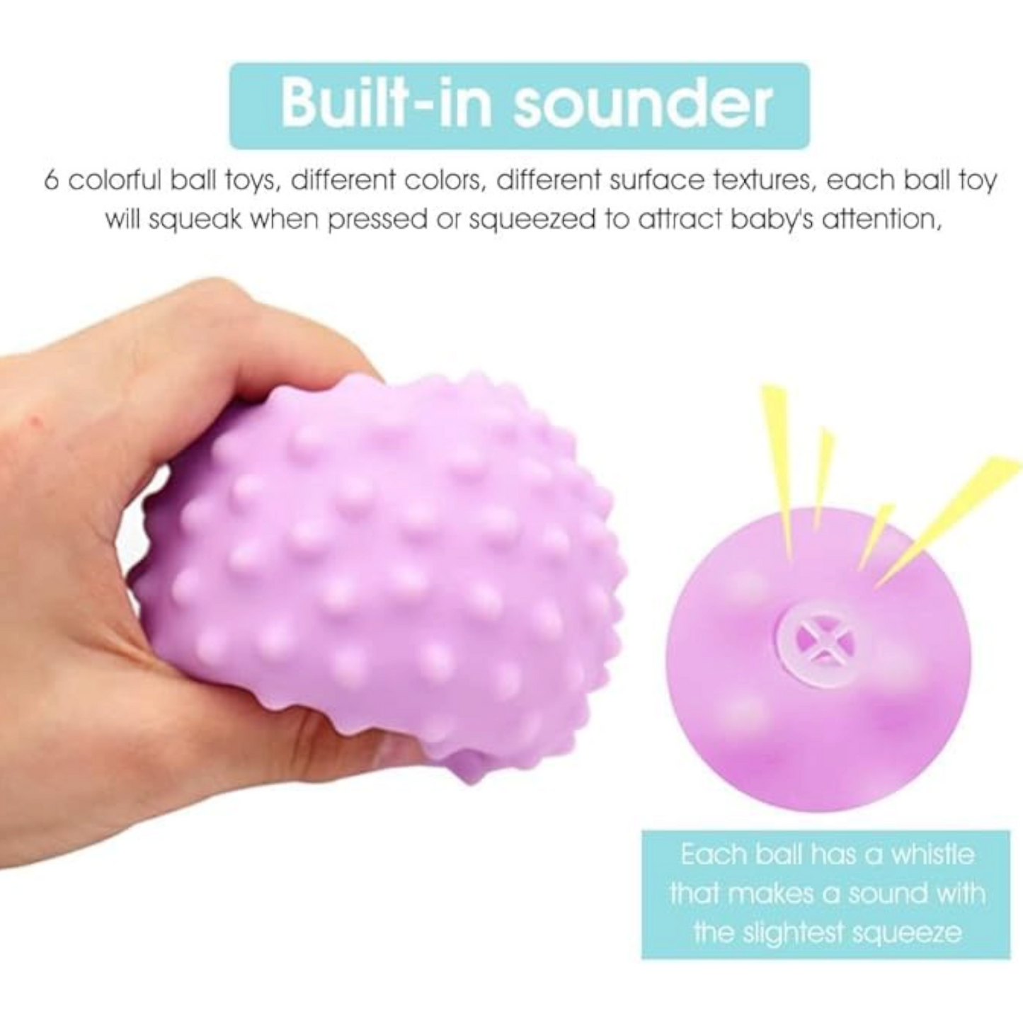 Squeeze Ball Toys 18+ Months for Toddlers 1-3, Bath Toy