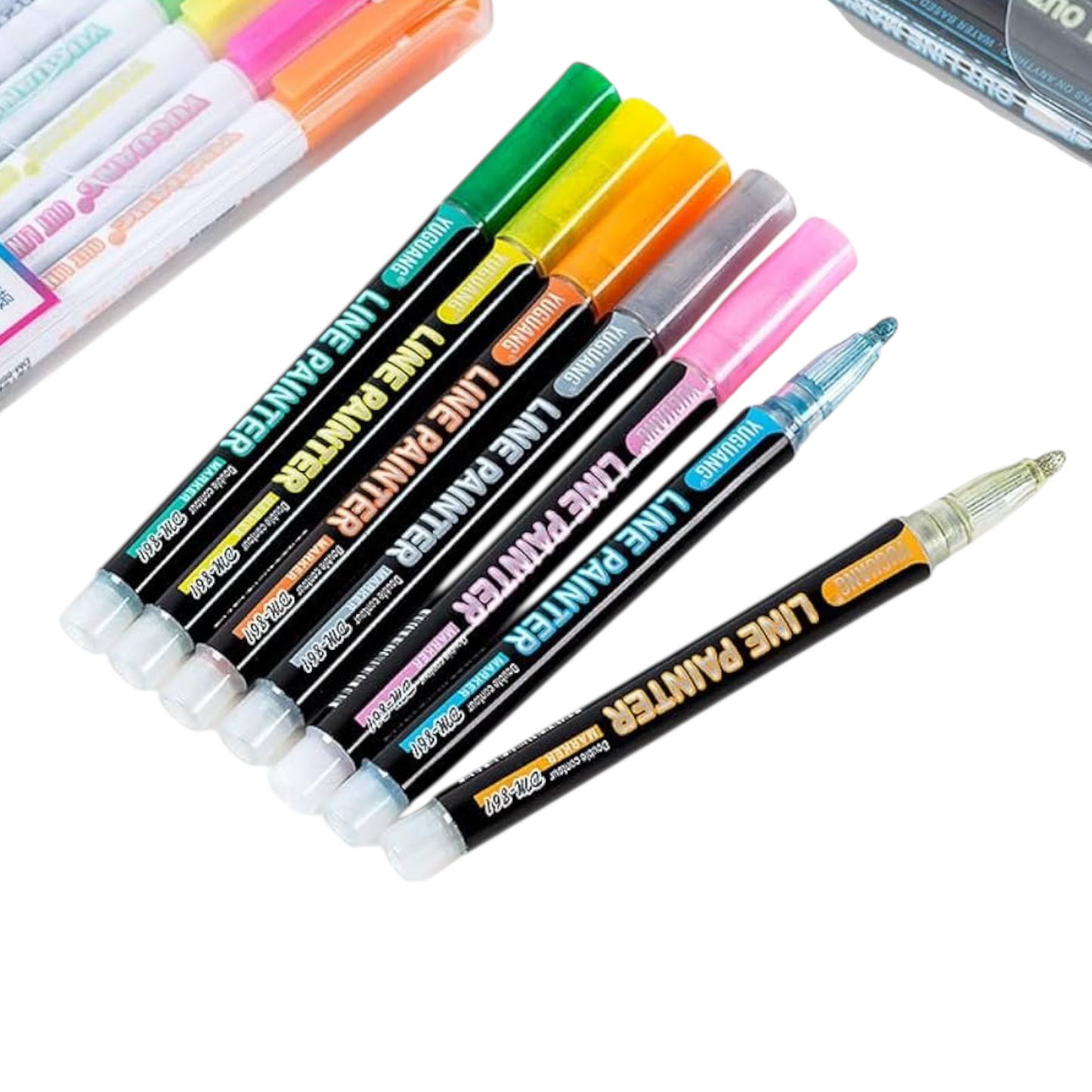 Double Line Outline Pen, Self-Outline Metallic Markers, 12 & 24 Colors