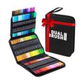 100 Brush Pens Dual Brush Fine Tip Drawing Pens