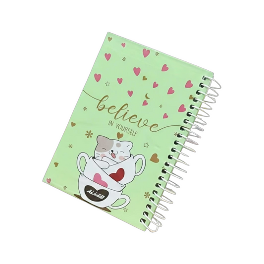 100 - 160 - 200 Sheet A5  Hard Cover Wired Notebook- Pestage Believe