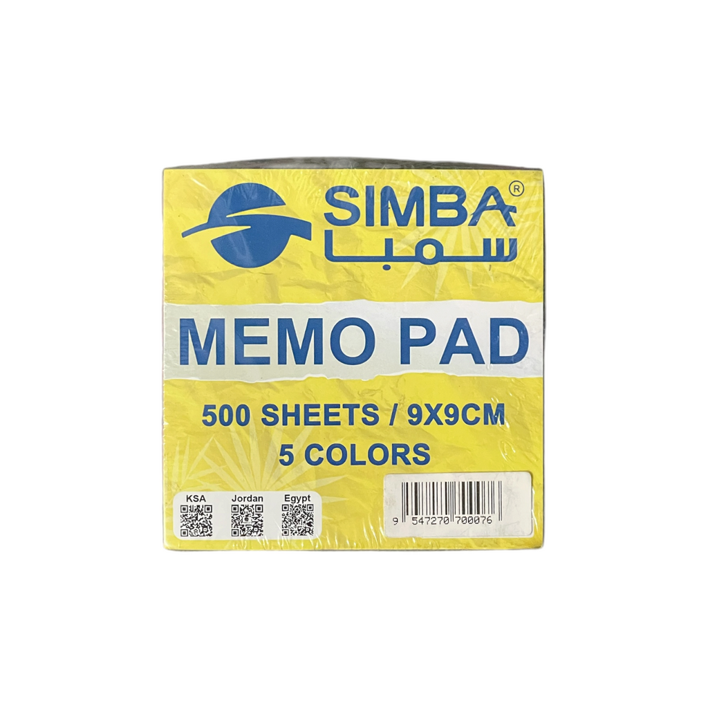 Simba Self-Adhesive Sticky Note 90x90 mm 5 Colors 500 Sheets