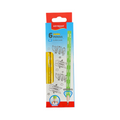 Set of 6 Jumbo Graphite Pencils HB Triangular - Keyroad Model KR971720