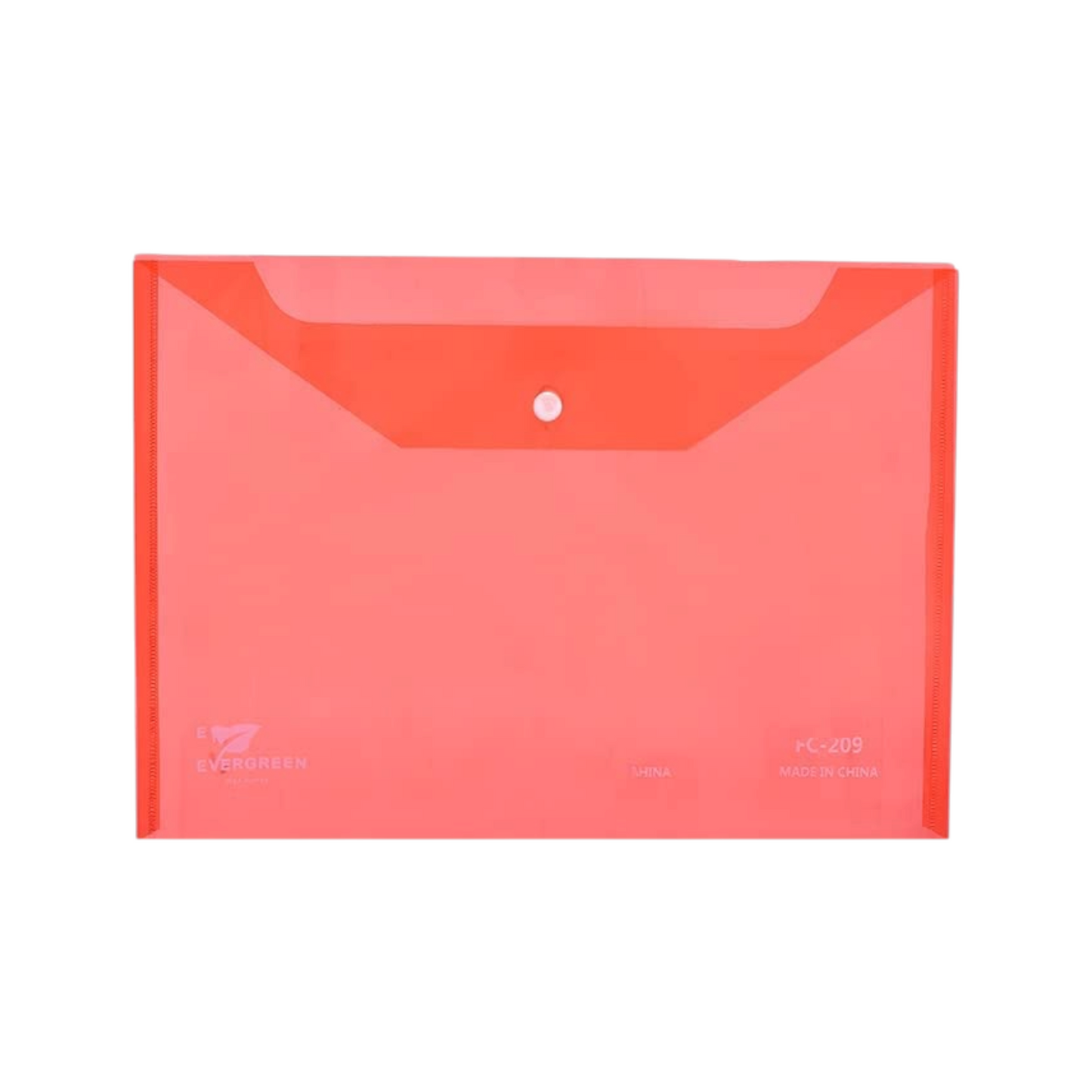 EverGreen Clear Bag File FC-209 Transparent Envelope Folder with Capsule