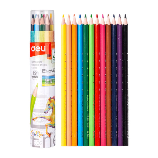 Deli Wood Color Box, 12 Long Color Set, Multicolours