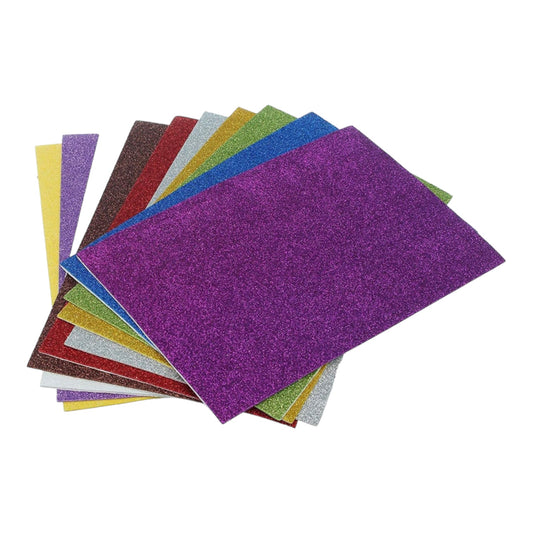 Glitter Foam Sheets A4, Multicolor