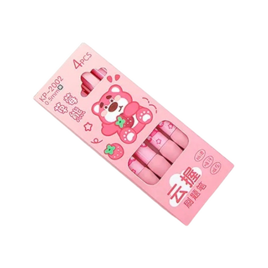 4Pcs Cute Cartoon Panda Soft Grip Pen Set Kawaii Gel Pen 0.5mm