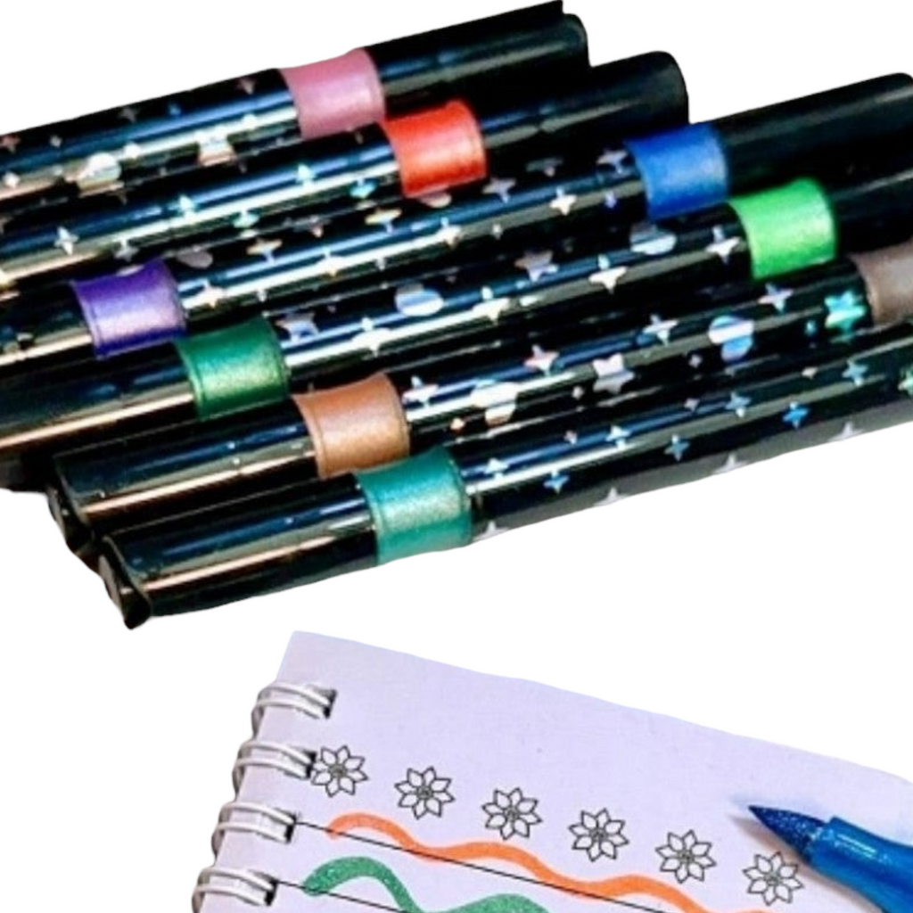 Double Line Outline Pen, Self-Outline Metallic Markers, 6 Colors