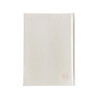 Elite Stationery House A5 hardcover notebook in light beige with a sewn binding and embossed BE logo on the cover.