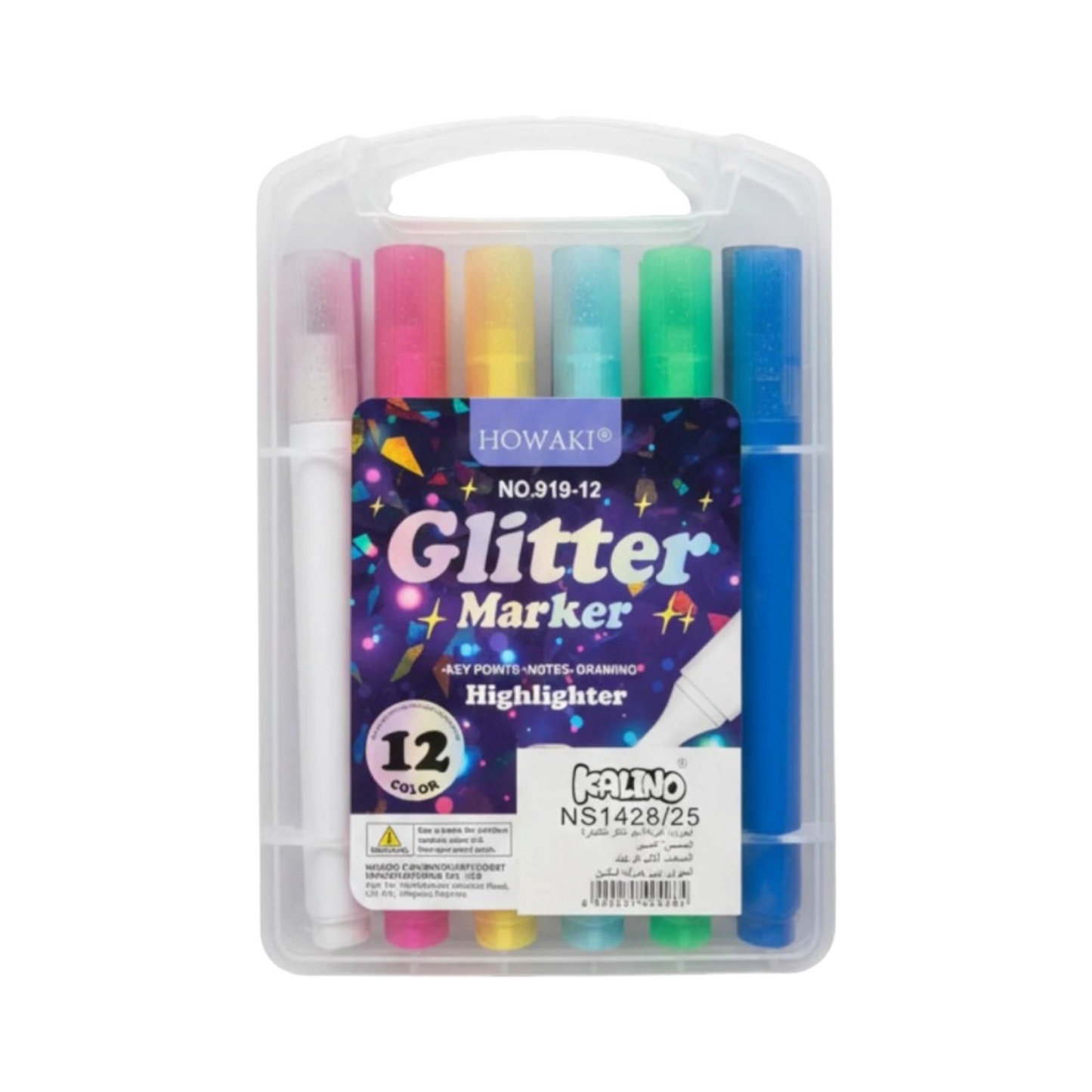 Glitter Marker No.919-12 Highlighter Pack of 12