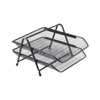 Desk Deposit Tray 2 Layer, A4 Letter Paper Mesh Storage Organizer