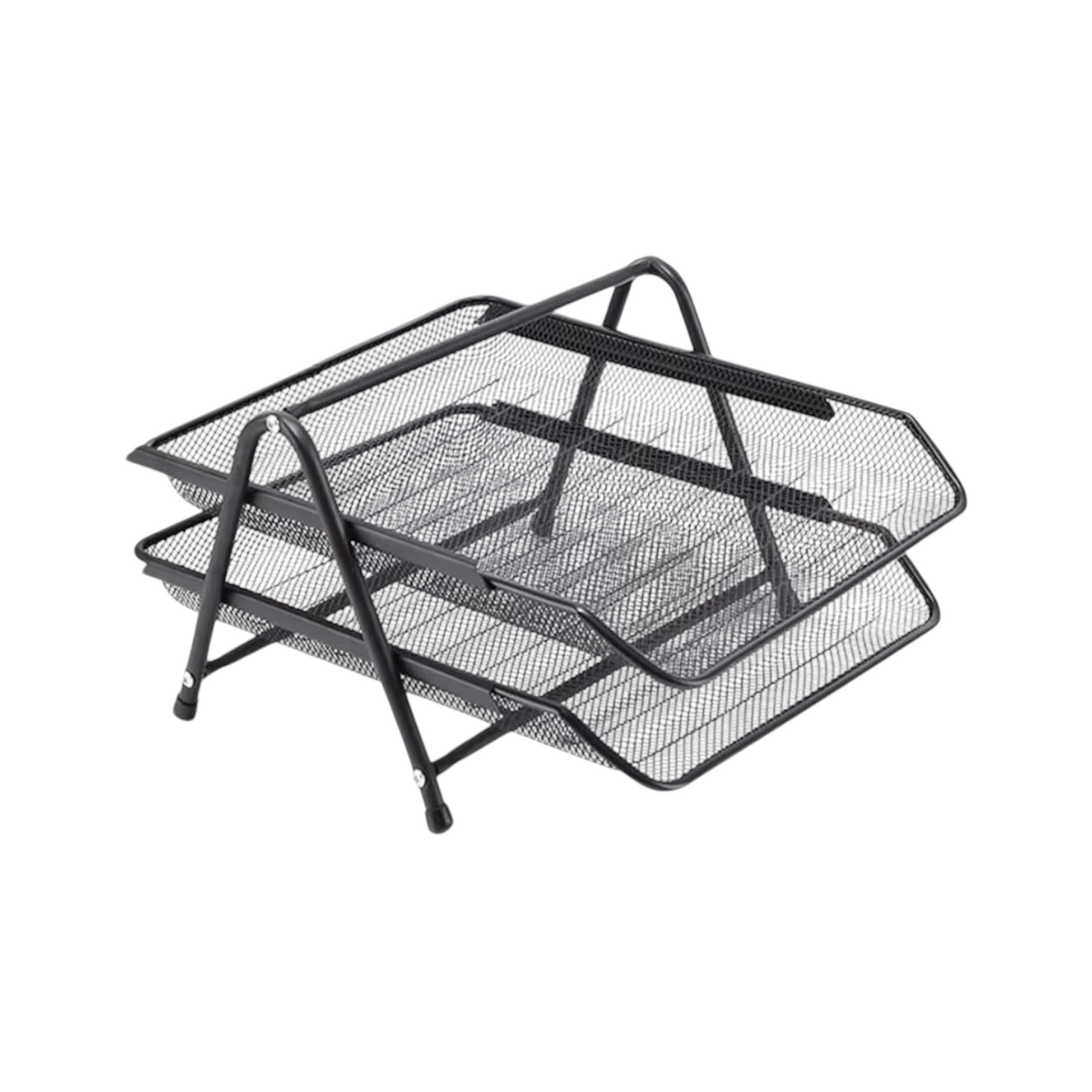 Desk Deposit Tray 2 Layer, A4 Letter Paper Mesh Storage Organizer