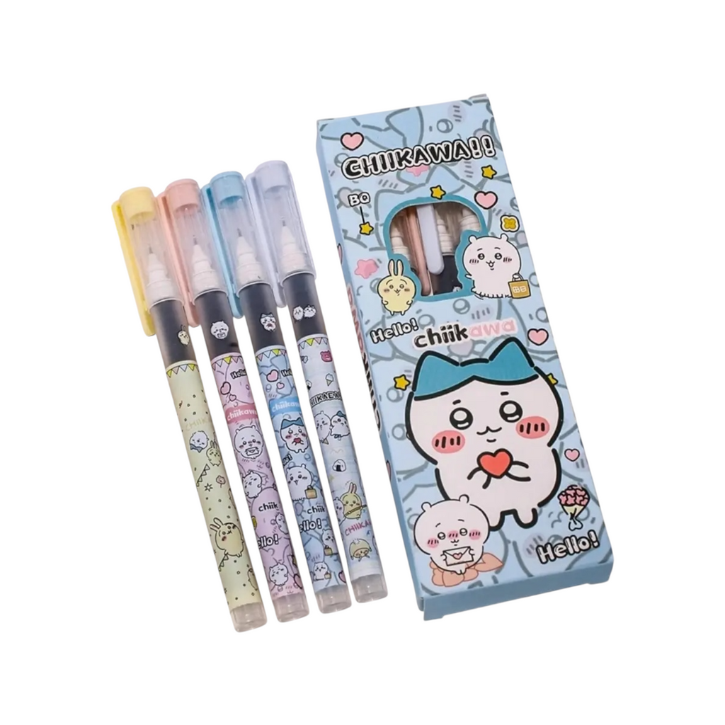 Ehikawa Gel Pen 4 Blue Pens Set 0.5 mm