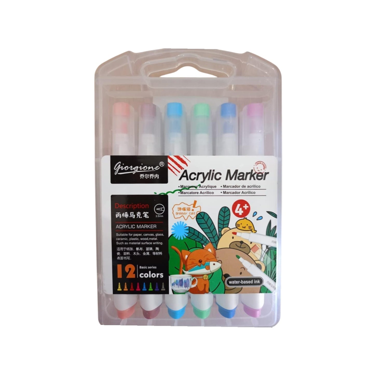 12 Colors Acrylic Markers for Writing and Drawing