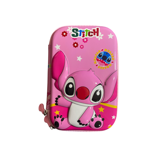 3D Pencil Case Large Stitch Pink 2