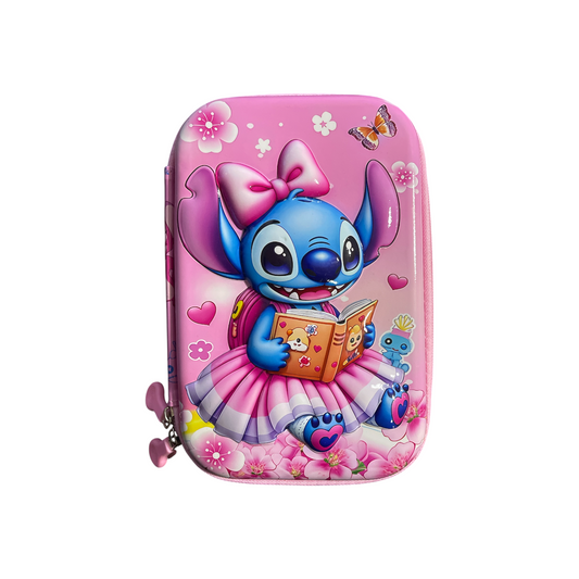 3D Pencil Case Large Stitch Pink