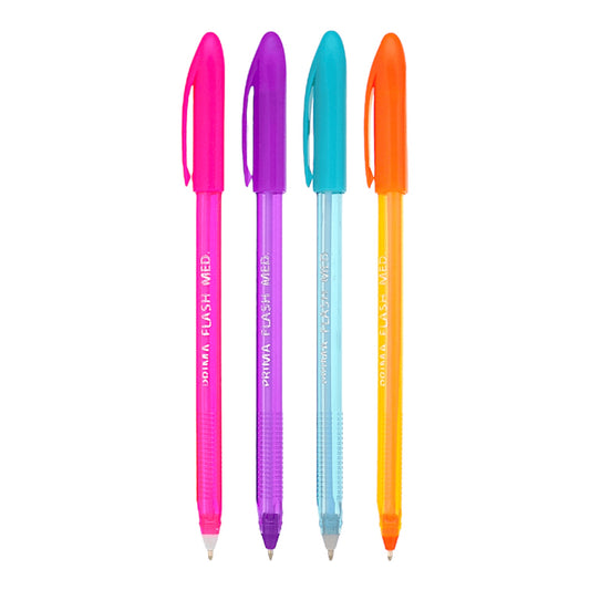 Prima Neon Ballpoint Pen, Set Of 4 Assorted Colors