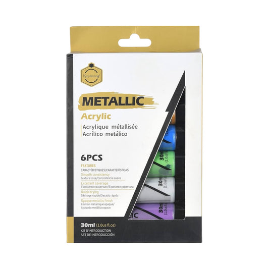 Acrylic Paint Set 6 Metallic Colors