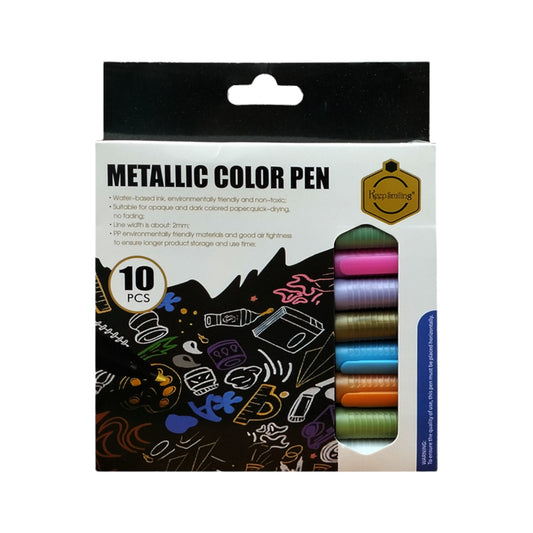 Keep Smiling Metallic Color Pen Set 10