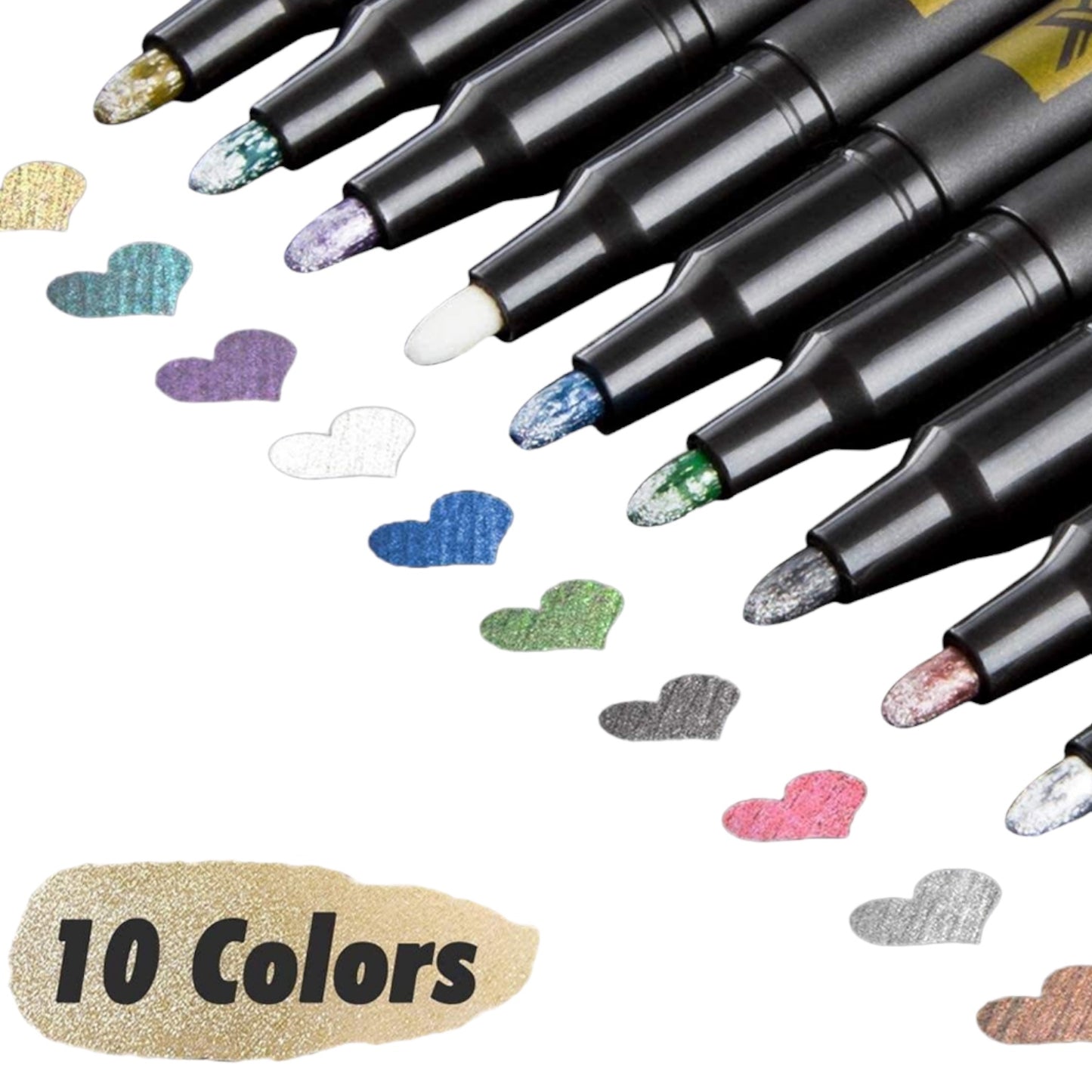 Keep Smiling Metallic Color Pen Set 10