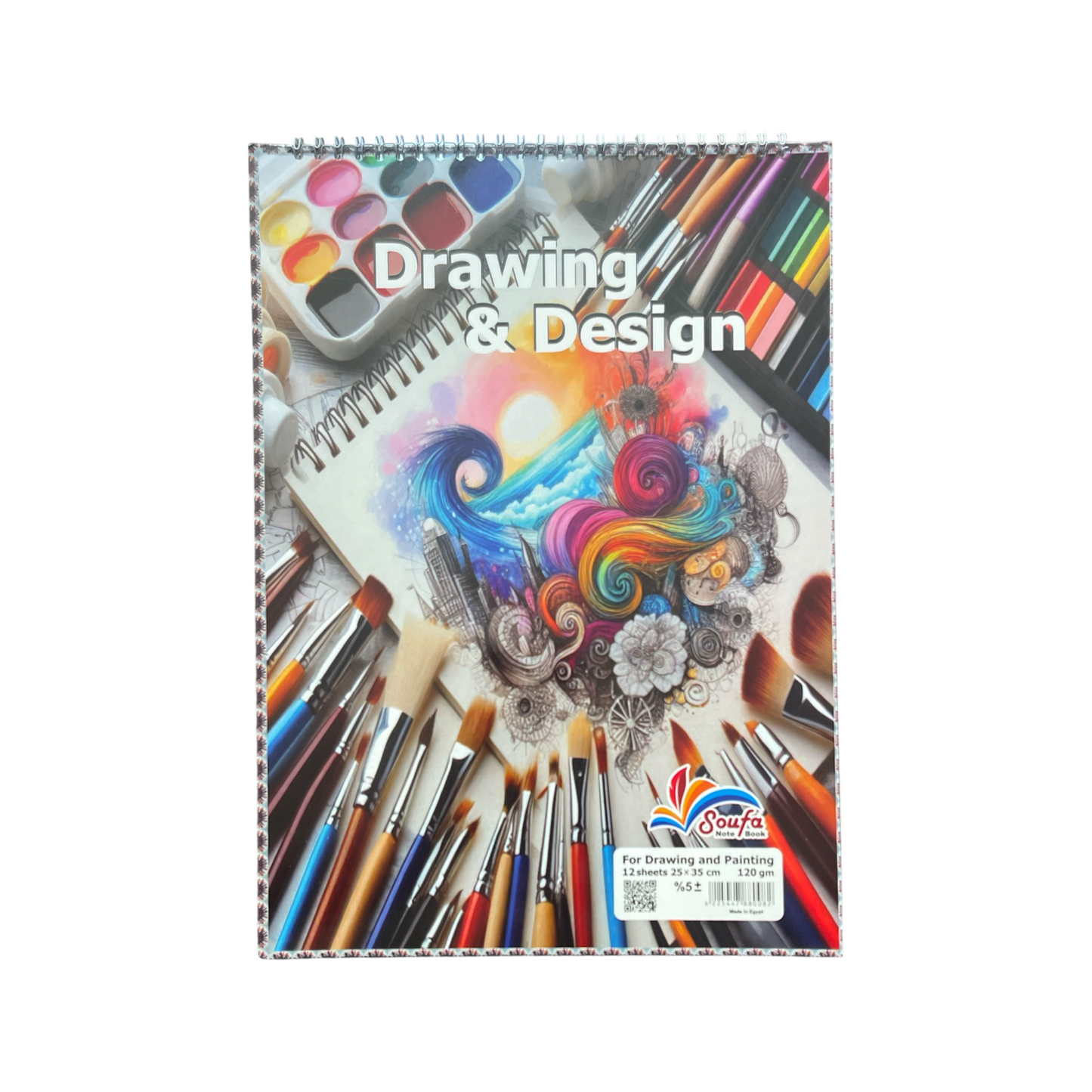 Sofa White Sketch book, Size 25 * 32 cm, 12 Sheets,120 gm  Multicolored Paper,  Design