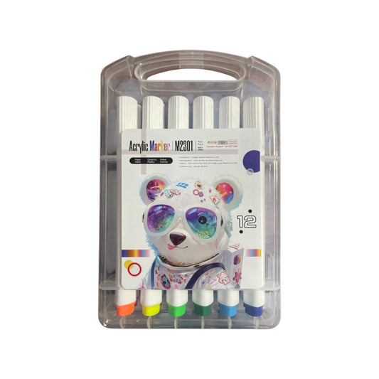 Acrylic Marker - Soft Tip, Water-Resistant Paint Pens 12 Colors