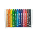 Faber Castell Triangular Wax Crayons Set - 9 Cm, 12 Pieces