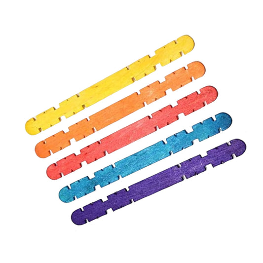 Colored Wood Craft Sticks - 50 Pieces