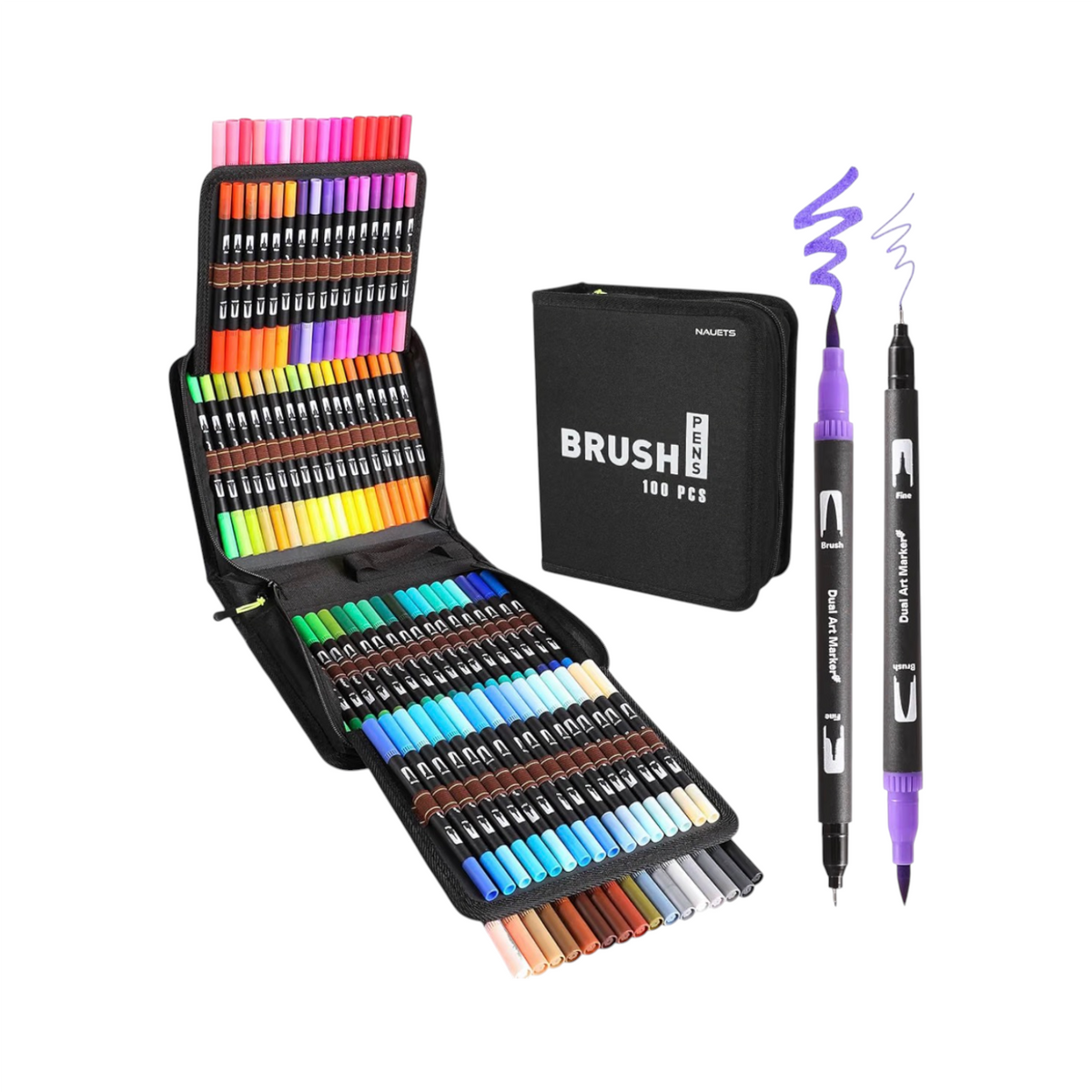 Markers for Adult Coloring Books: Brush Pens Dual Brush Fine Tip Drawing Pens Water-Based Coloring Markers