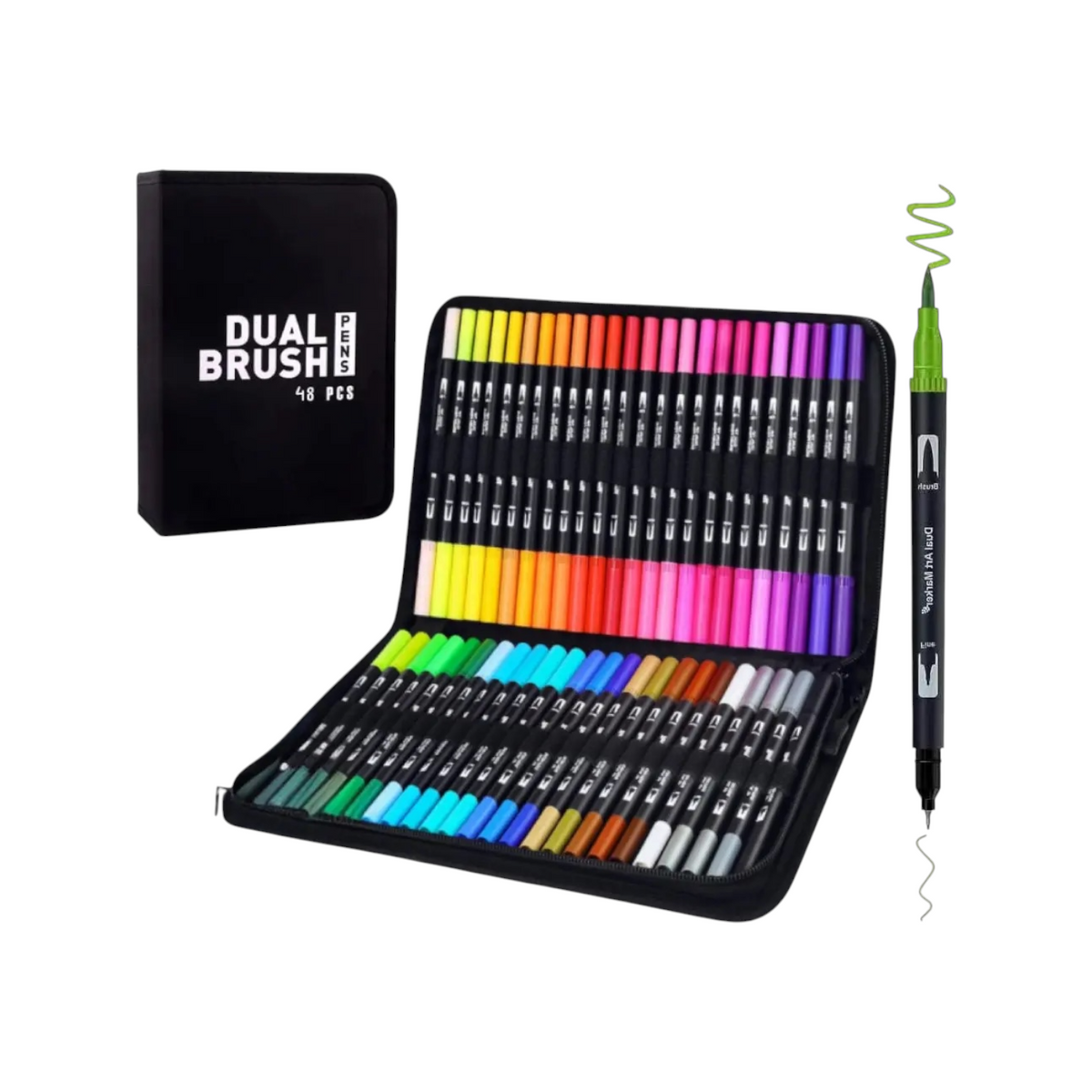 Markers for Adult Coloring Books: Brush Pens Dual Brush Fine Tip Drawing Pens Water-Based Coloring Markers