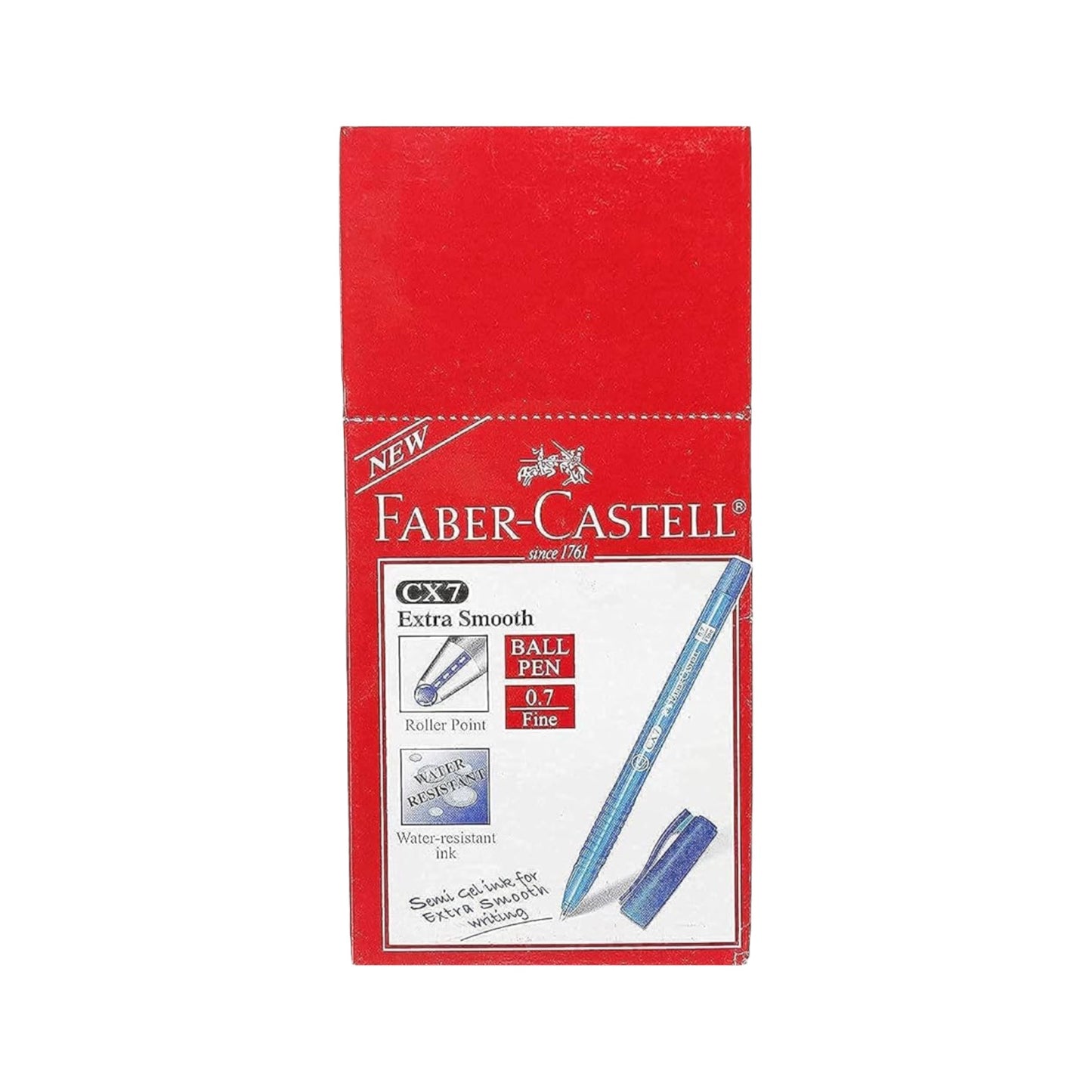 Faber-Castell CX-7 Ballpoint Pen (0.7mm, Set of 10 Pieces, Blue)