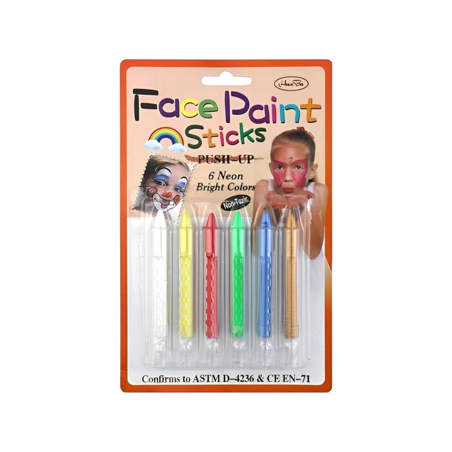 Face Paint Sticks - Colorful Body Painting, Neon Bright Colors