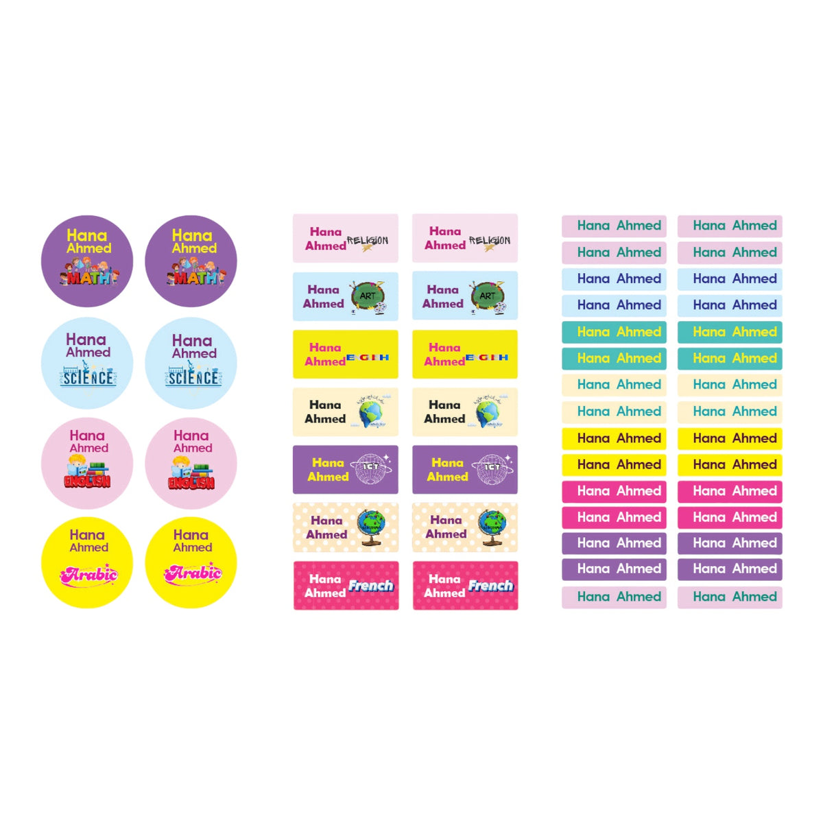 Subject 1 Name Tag Stickers