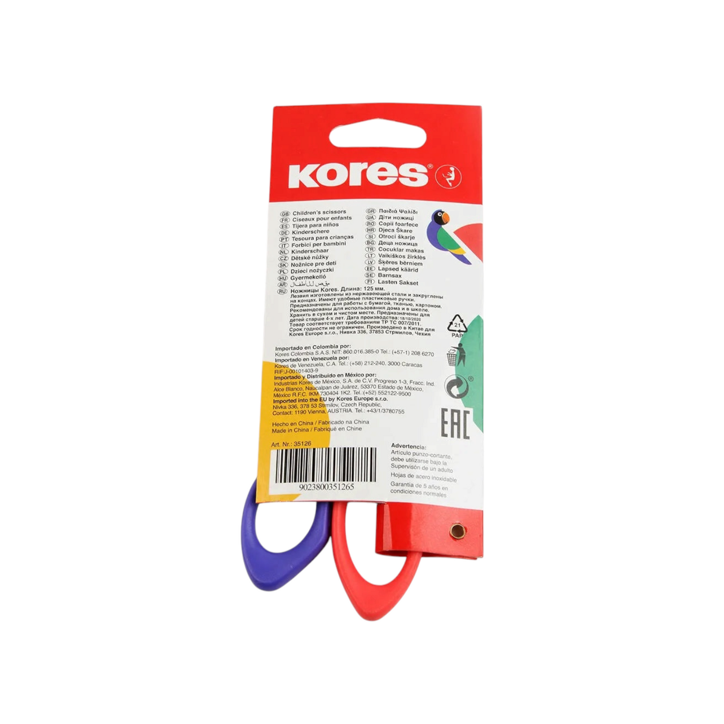 Kores Kid’s Scissors Birdy Metal Clip 12.5 cm, Model 35126