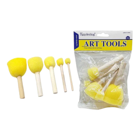 Round Sponges Brush Set Kids Painting Tools