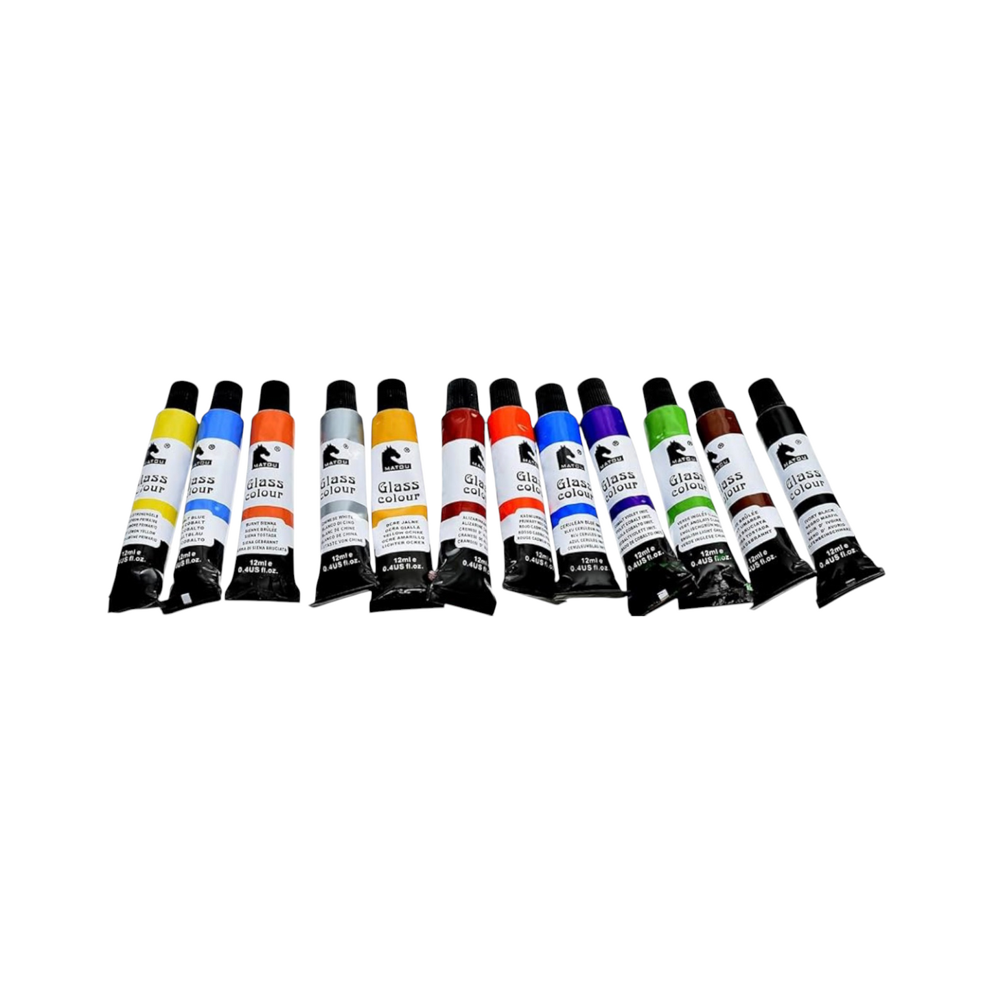 Matou Y-1363 High Quality Glass Colours 12 Tubes 12ml