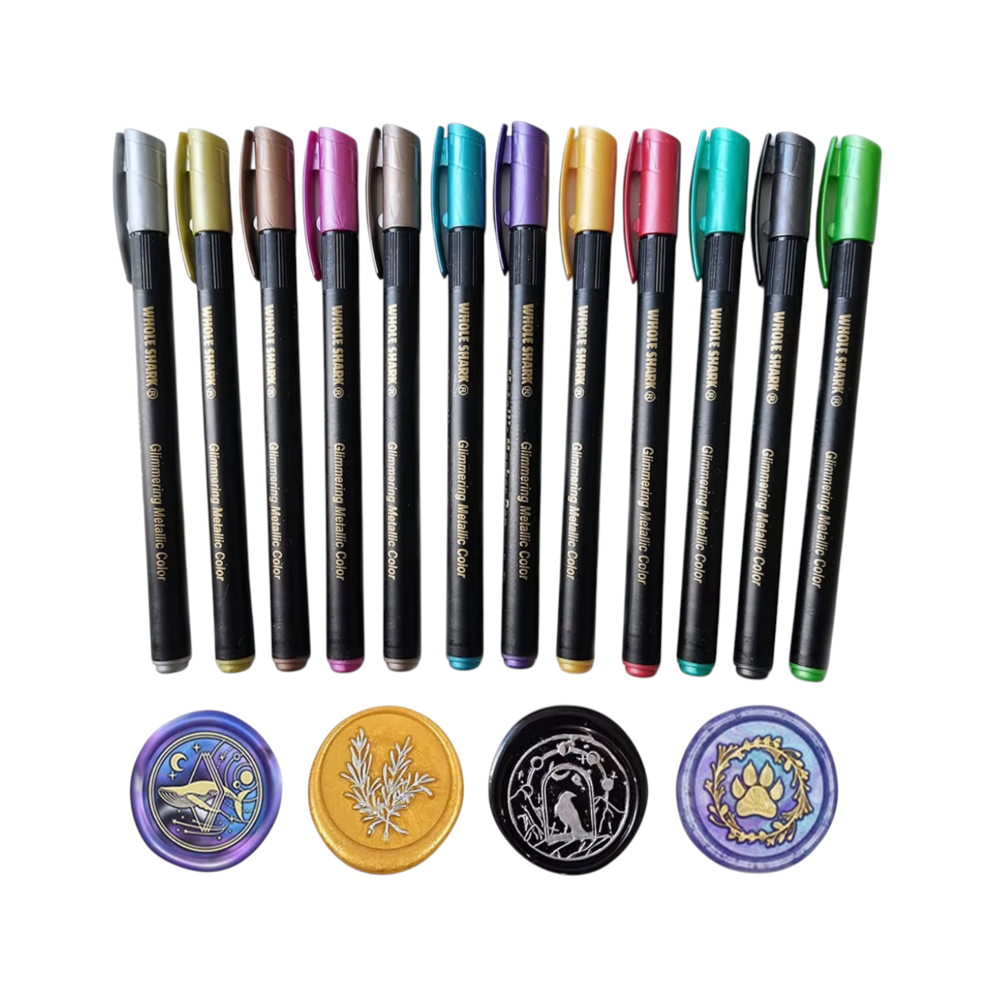 Wax Seal Pen Kit, PORXFLY 12 Pieces Metallic Marker Pens