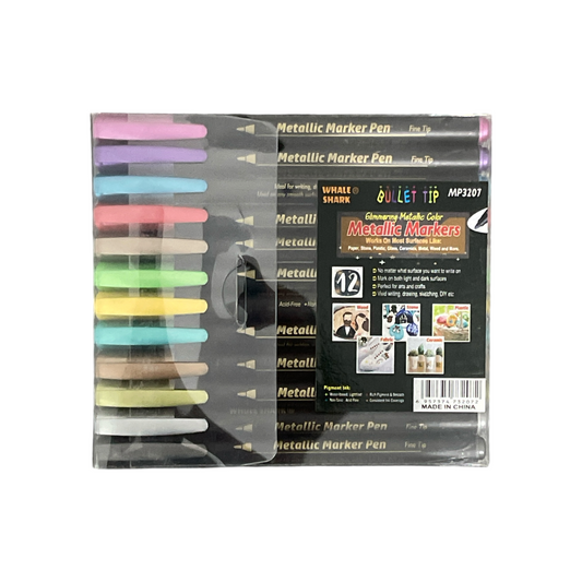 Wax Seal Pen Kit, PORXFLY 12 Pieces Metallic Marker Pens