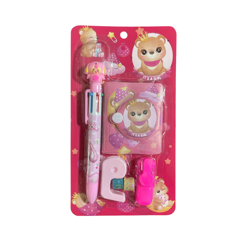 4-Color Pen Notebook - Washi Tape Dispenser - Washi Tape - Highlighter Set