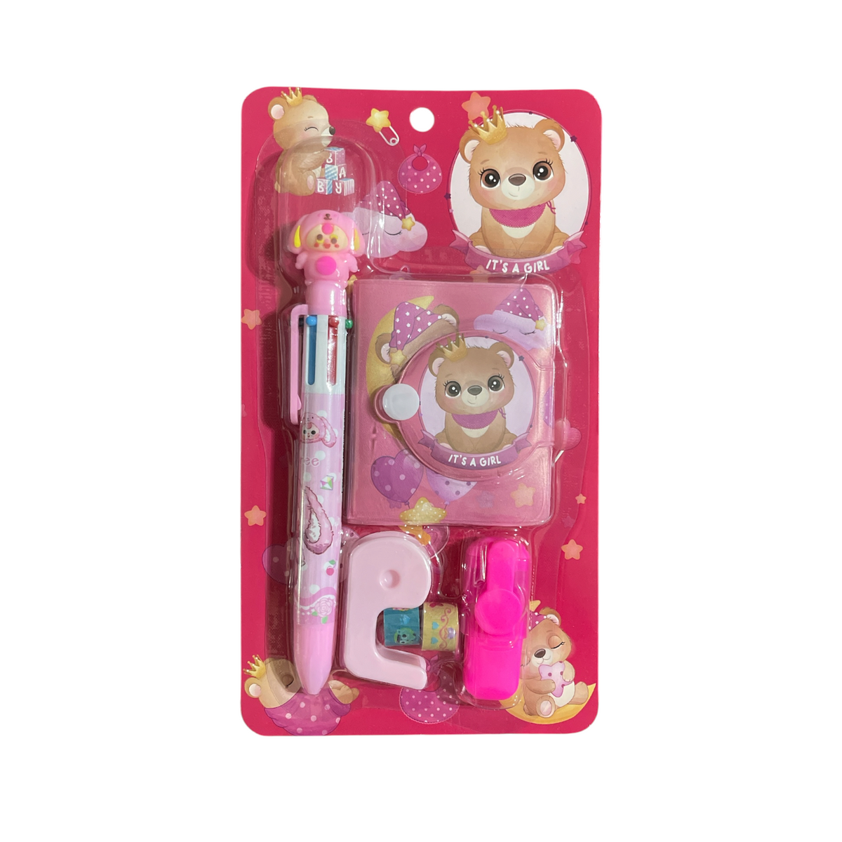 4-Color Pen Notebook - Washi Tape Dispenser - Washi Tape - Highlighter Set